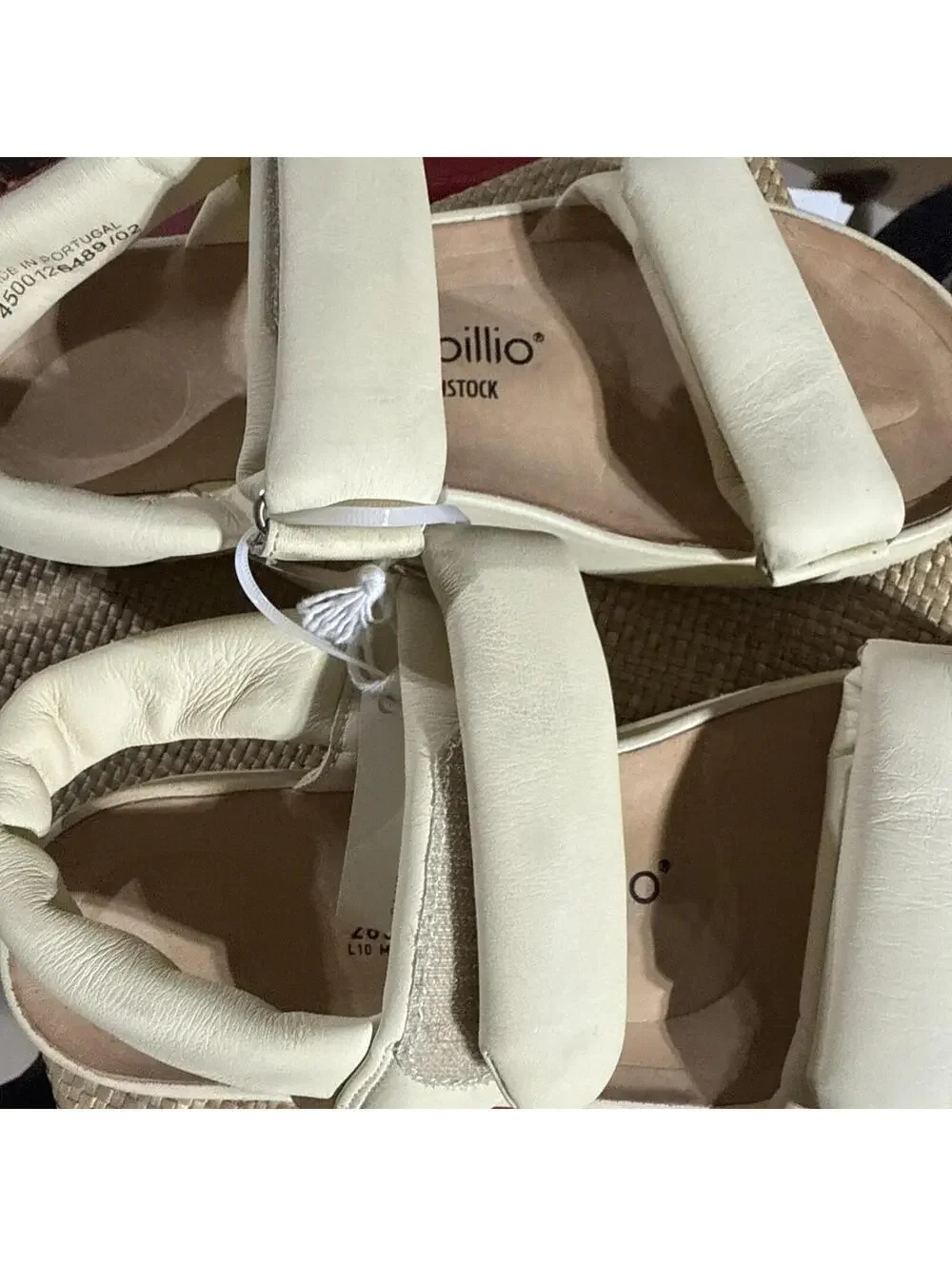 papillon sz 41 Light Beige leather strap sandals women 15 Mm